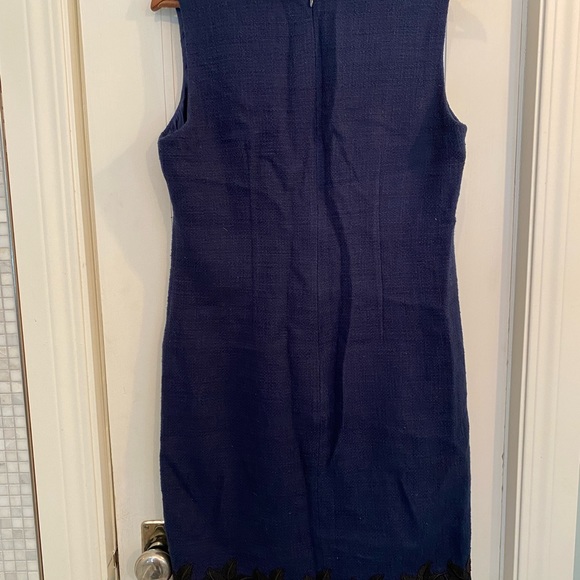Karl Lagerfeld Paris classic tweed style sheath dress in medium blue. Size 8. - Picture 4 of 7
